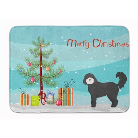 Carolines Treasures Black Cockapoo Christmas Tree Machine Washable Memory Foam Mat CK3823RUG